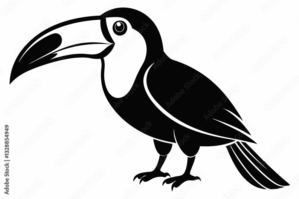 Fototapeta premium toucan line art silhouette vector illustration