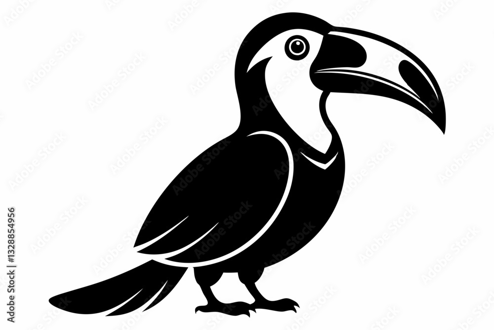 Obraz premium toucan line art silhouette vector illustration