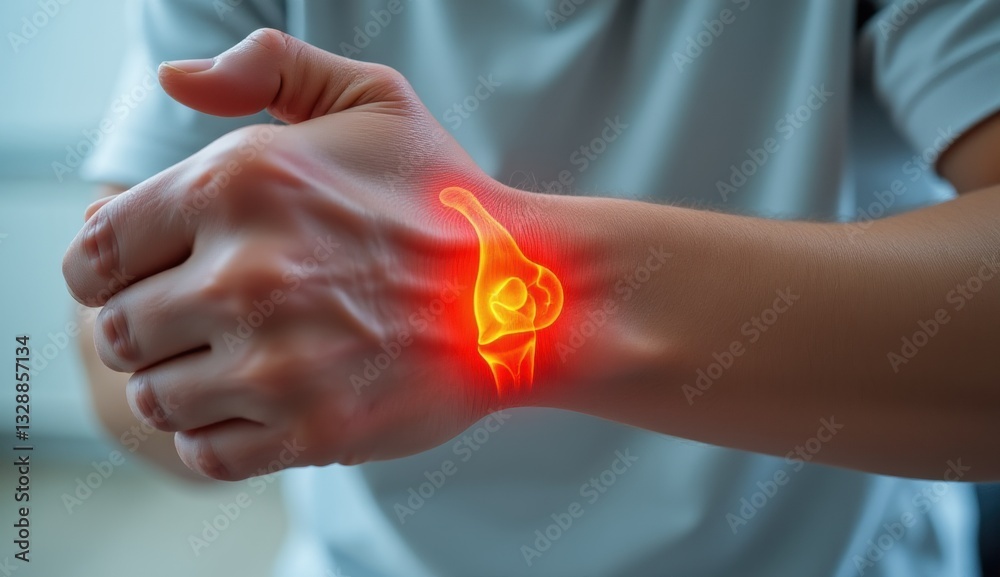 Human Hand with Visual Representation of Joint Health Condition Human Hand with Visual Representation of Joint Health Condition