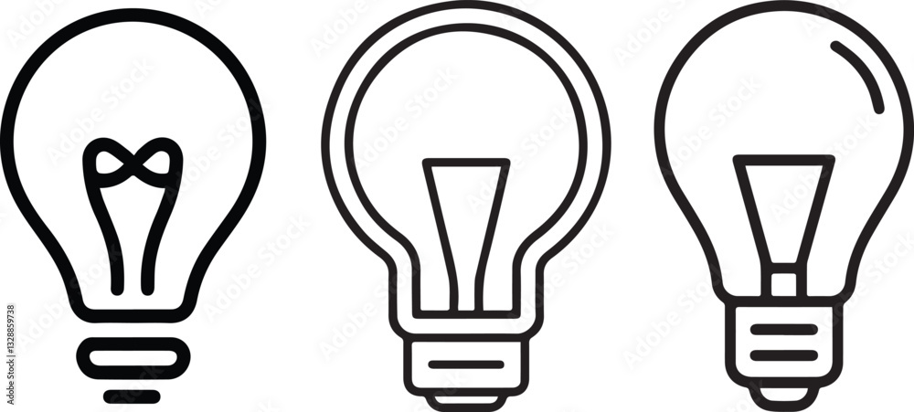 Abstract Simple Lightbulb Icon Design.
