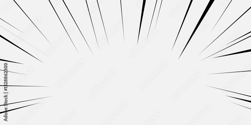 Obraz premium Black cartoon style concentration line material