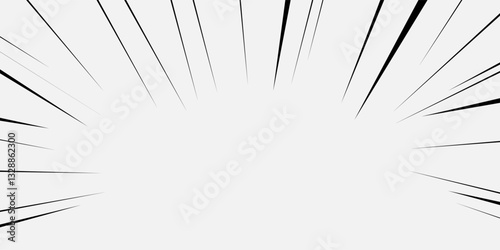 Black cartoon style concentration line material