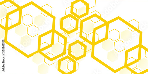 abstract hexagon concept design shape technology white background vector EPS10