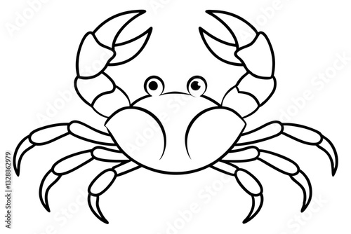 crab line art silhouette vector illustration