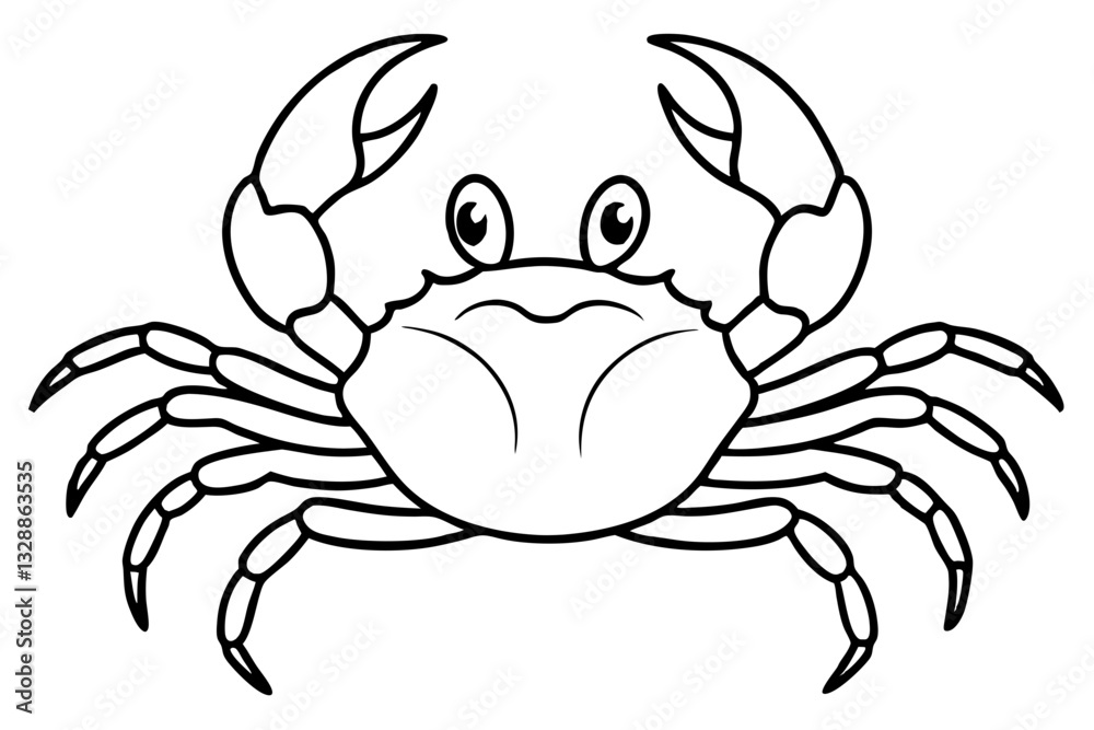 crab line art silhouette vector illustration crab line art silhouette vector illustration