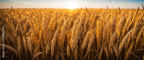 a golden wheat field bathed...