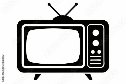 television line art silhouette vector illustration
