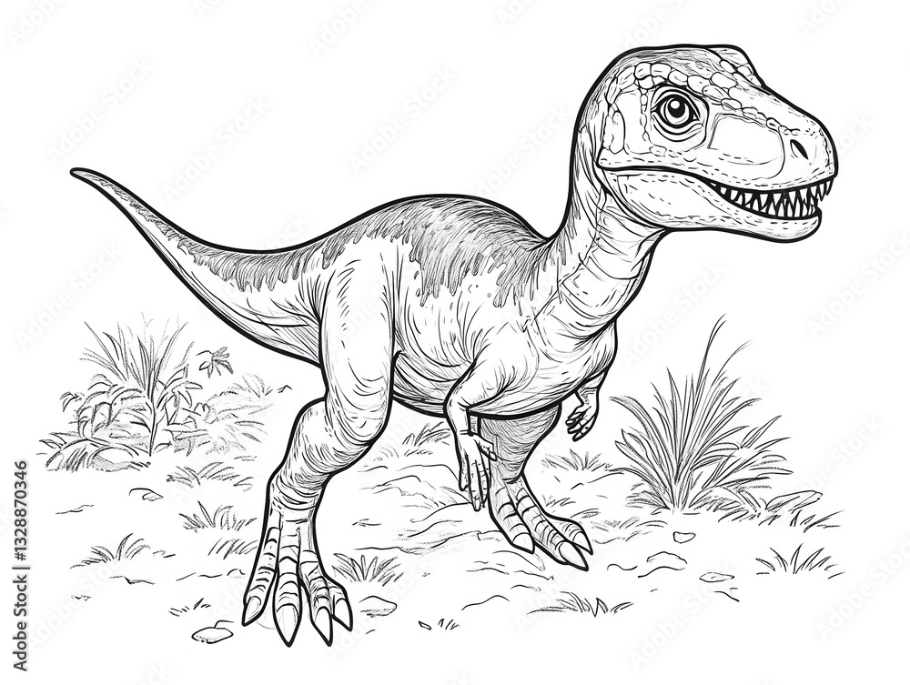 Fototapeta premium Fun and interactive dinosaur coloring pages for kids featuring different dinosaurs for creative learning and entertainment