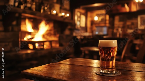 Pub Fireplace Beer Cozy Winter
