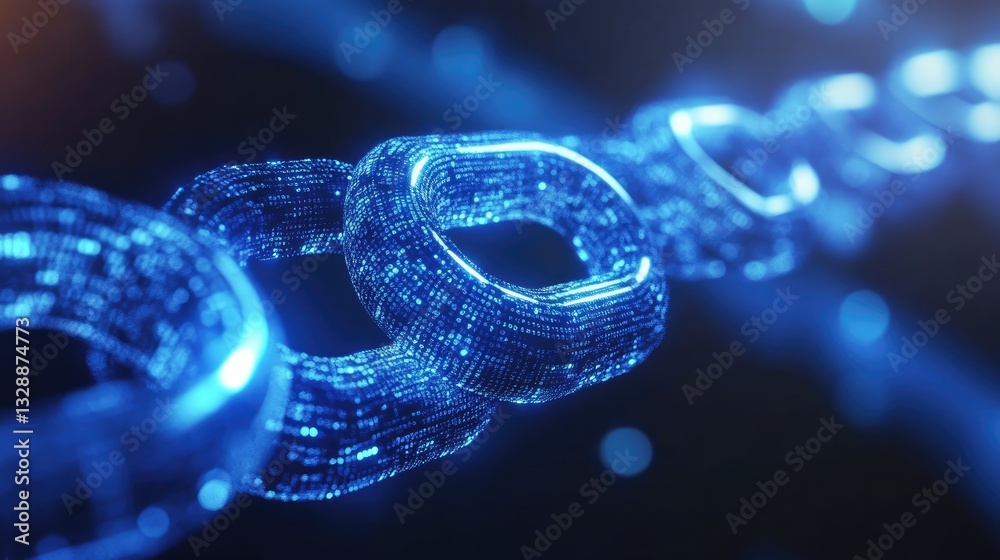Digital Chain for Data Security, Tech Background. Digital Chain for Data Security, Tech Background.