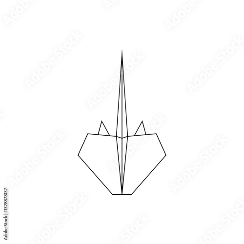 Wallpaper Mural Stingray Fish Polygonal Lines, can use for Logo, Pictogram, Aquatic Animal Figure, Website, Apps, or Graphic Design Element. Vector Illustration Torontodigital.ca