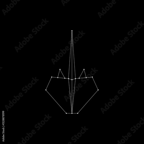 Wallpaper Mural Stingray Fish Polygonal Lines, can use for Logo, Pictogram, Aquatic Animal Figure, Website, Apps, or Graphic Design Element. Vector Illustration Torontodigital.ca