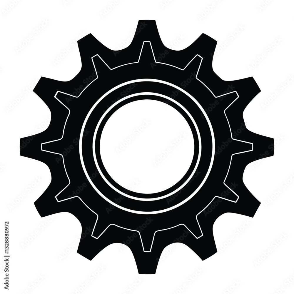 Gear silhouette isolated on white background Gear silhouette isolated on white background