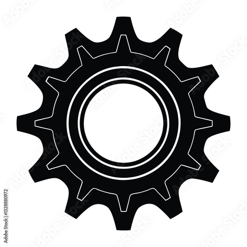 Gear silhouette isolated on white background