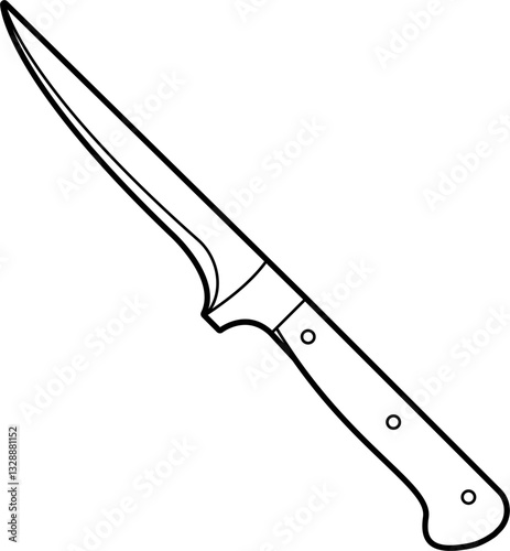 Butcher boning knife outline vector