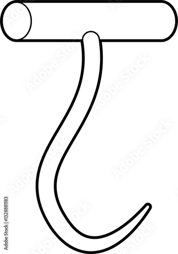 Butcher hooks outline vector