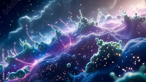Cosmic Bloom: The Zero-Gravity Bacterial Spore Nebula