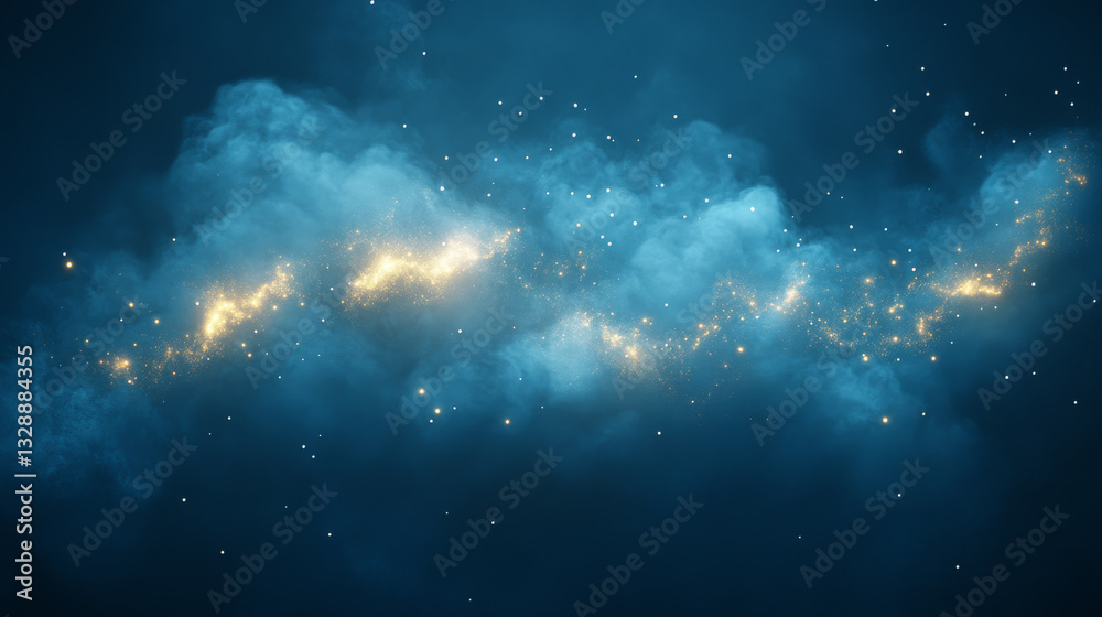 Naklejka premium mesmerizing abstract representation of cosmic clouds with glowing stars