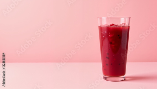 Wallpaper Mural Pink-themed cherry juice with ice in a glass Torontodigital.ca