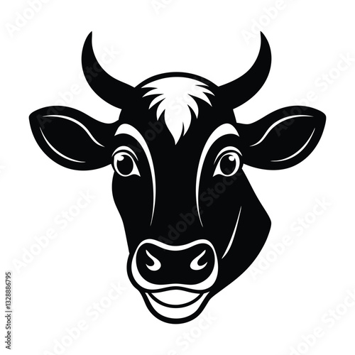 Wallpaper Mural a stylized black and white image of a cow's head. Torontodigital.ca