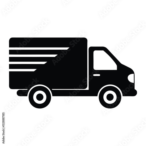 Vector illustration of a delivery truck icon for transportation and logistics