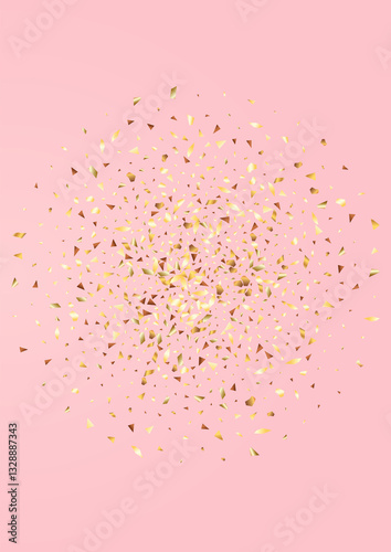 Gold Sparkle Isolated Vector Pink Background.