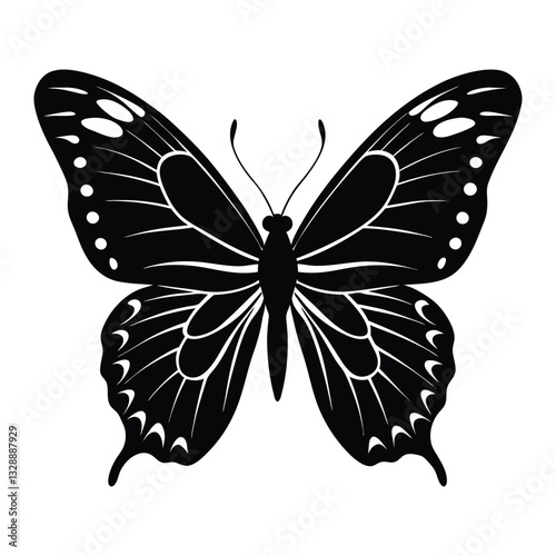 Butterfly Silhouette Vector Art silhouette isolated on white background