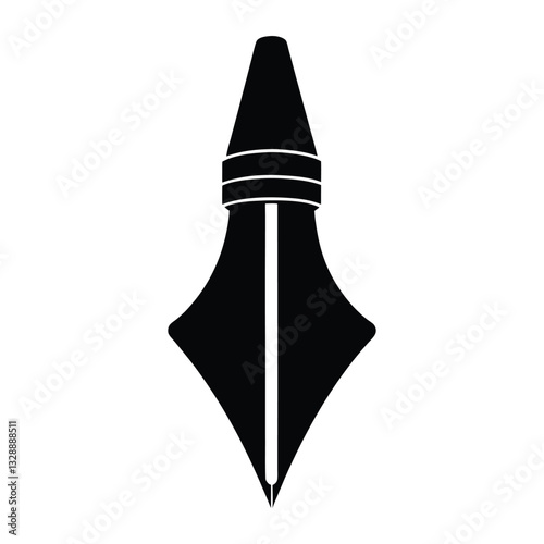 Vector Spear Icon: A sleek, minimalist illustration of a spear, a symbol of strength, precision, and ancient weaponry, rendered in bold black lines for a striking visual impact.