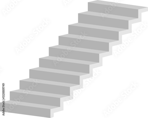 Wallpaper Mural Minimalist abstract staircase design, featuring a series of floating steps forming a geometric zigzag pattern. The artwork has a monochrome color scheme with soft shadows	 Torontodigital.ca