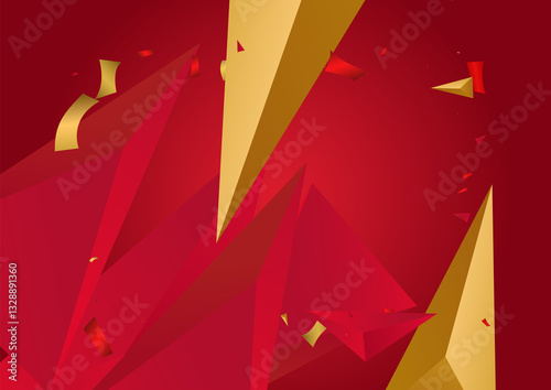 Golden Elements Graphic Vector Pink Background.