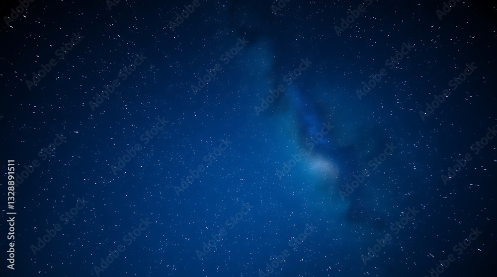 Fototapeta premium blue night sky milky way and star on dark background with noise and grain, Created with generative AI.