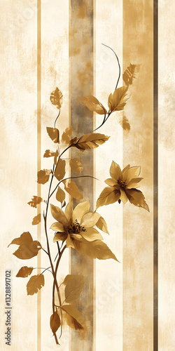 Obraz na płótnie Vintage Wildflower Illustration with Earthy Elegance w salonie