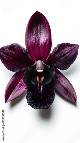 Black Orchid Elegance: A Rare Beauty in Minimalist Composition