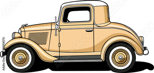 lite gold colour oldest model vintage car vector image 