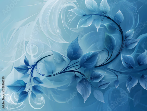 Light blue dreamy leaf decorative background picture