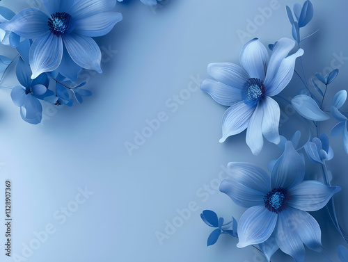 Blue floral background image in the Morandi color scheme