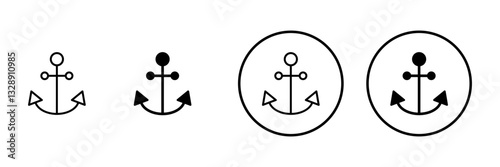 Anchor icon vector. Anchor sign and symbol. Anchor marine icon.