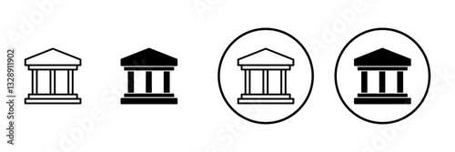 Bank icon vector. Bank sign and symbol, museum, university