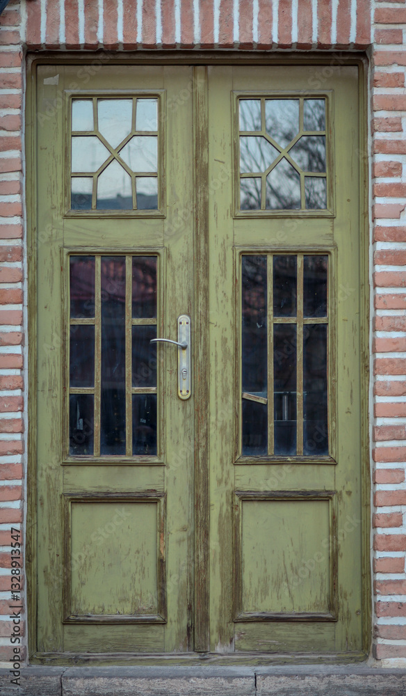 Fototapeta premium old wooden window with shutters