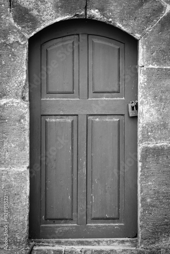 Obraz na płótnie old and classic wooden door w salonie