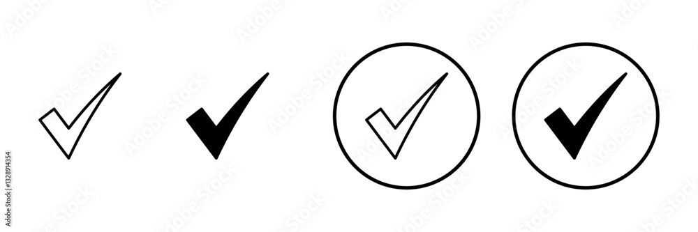 Check mark icon vector. Tick mark sign and symbol Check mark icon vector. Tick mark sign and symbol