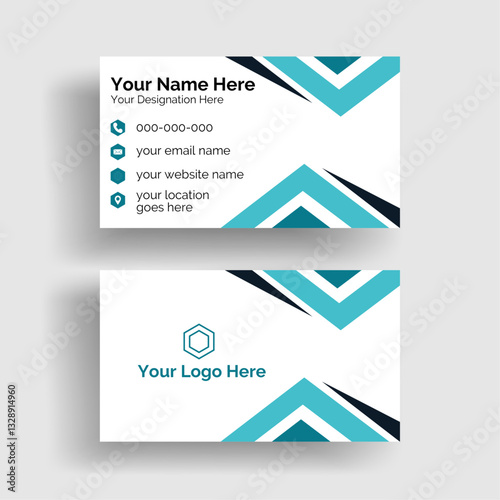 Blue and Black Double-sided creative business card vector design. Abstract simple creative modern and clean professional business card template design. Editable visiting card design.