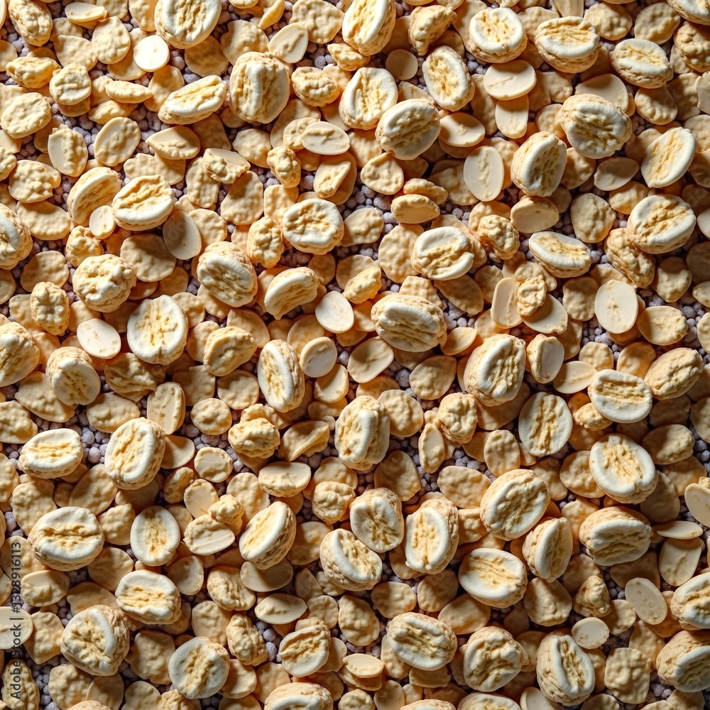 Oatmeal clusters mixed with sunflower and flax seeds. Generative AI Oatmeal clusters mixed with sunflower and flax seeds. Generative AI