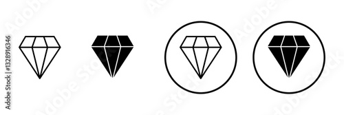Diamond icon vector. diamond gems sign and symbol
