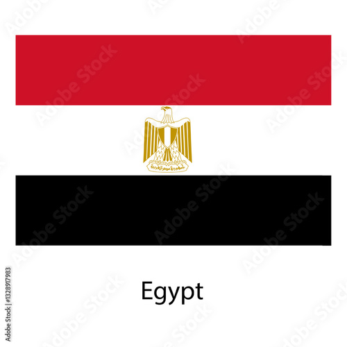 Flag of the country Egypt on a white background