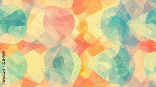 Wallpaper Mural Abstract Colorful Shapes with Soft Pastel Tones and Textures Torontodigital.ca