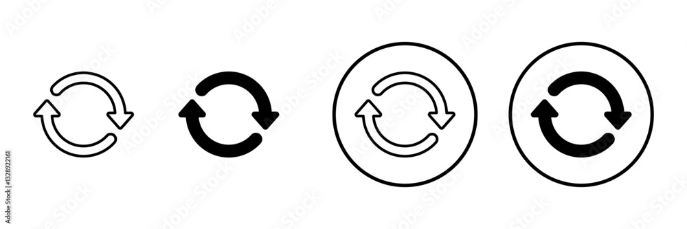 Refresh icon vector. Reload sign and symbol. Update icon. Refresh icon vector. Reload sign and symbol. Update icon.