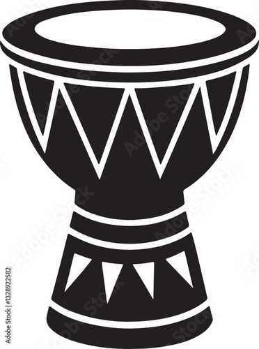 traditional drum darbuka silhouette, black and white silhouette, vector and illustration