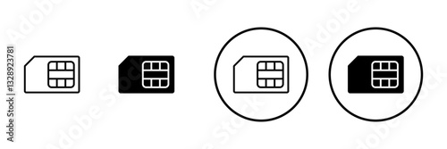 Sim card icon vector. dual sim card sign and symbol