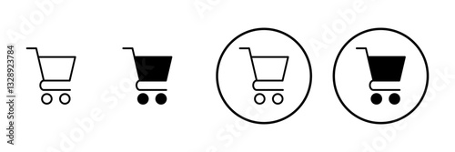 Shopping icon vector. Shopping cart sign and symbol. Trolley icon